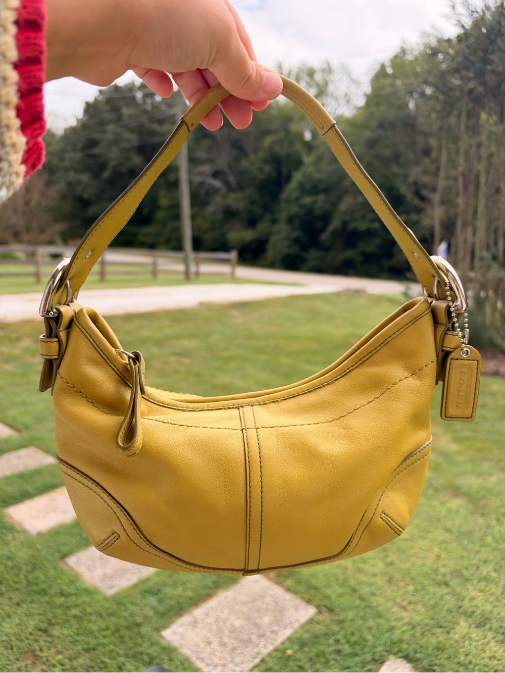 Coach Leather Shoulder Bag in Green